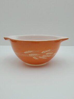 Pyrex Autumn Harvest 1.5 Pint Cinderella Mixing Bowl Ivory on Orange 441 Bowl